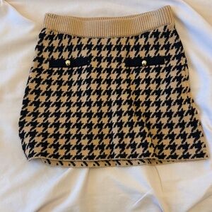 Girls Janie and Jack Houndstooth Skirt in Black and Tan
